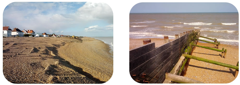 Kingsdown Coastline and the groynes along it