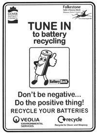 Tune in to battery recycling. Don't be negative... Do the positive thing! Recycle your batteries