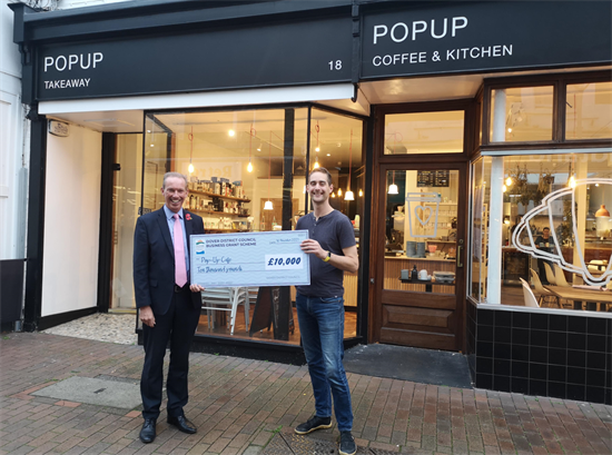 Pop Up cafe - cheque presentation 9 November 2021