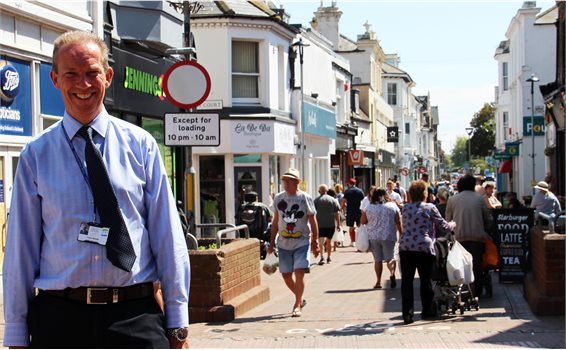 Cllr Bartlett in Deal High Street