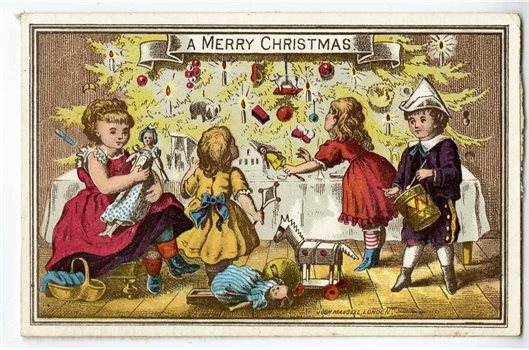 Victorian Christmas card - A Merry Christmas