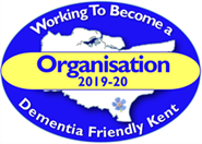 Working to become a organisation, Dementia friendly kent logo