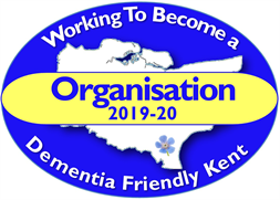Working to become a organisation. Dementia Friendly Kent logo