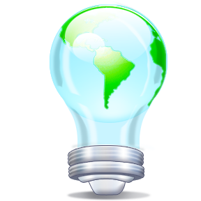 light bulb with the earth inside