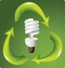 recycling logo around lightbulb