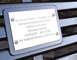 memorial bench plaque