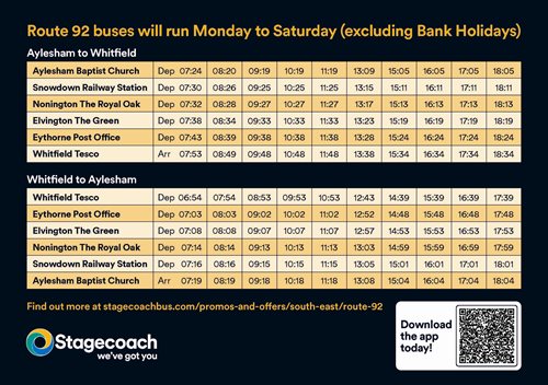 Aylesham bus service.2.timetable