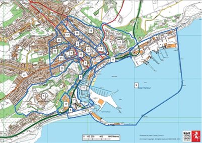 Fig 2 Map of the Archaeological Character Zones of Dover