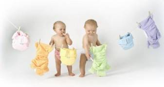 range of colourful cloth nappies