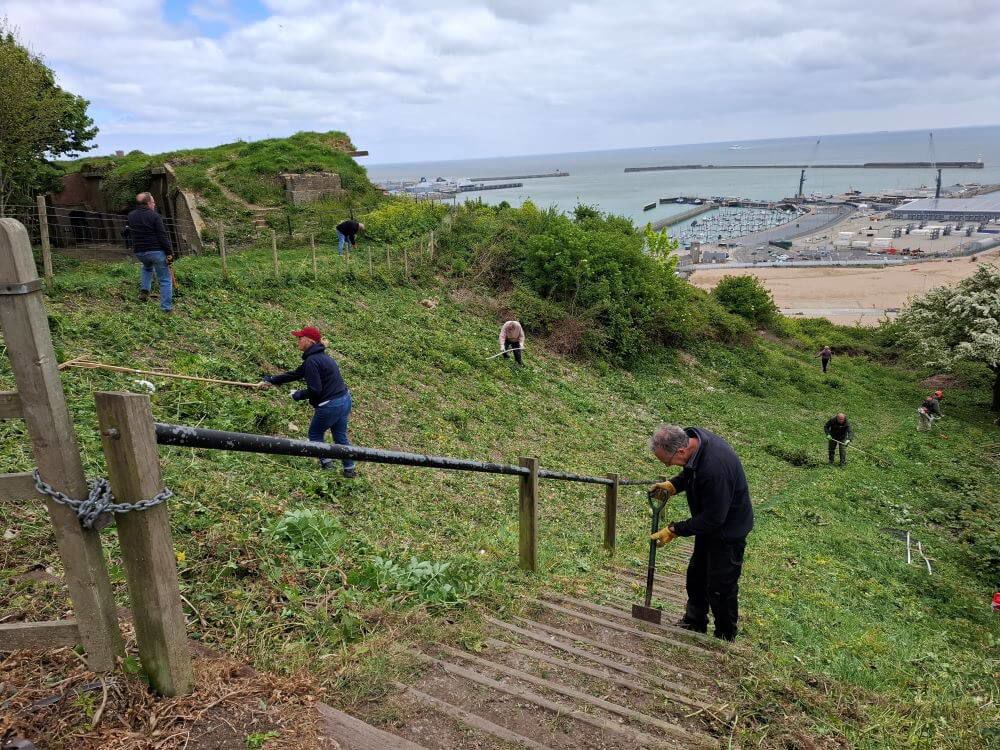 Volunteers working at Dover's Western Heights.